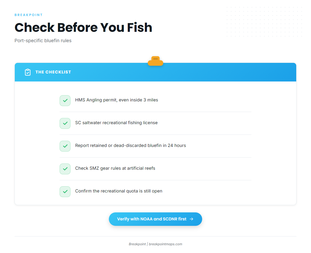 Regulations for bluefin fishing from Hilton Head