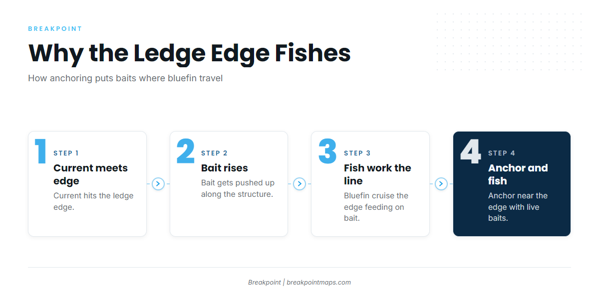 Anchoring on the edge with live bait