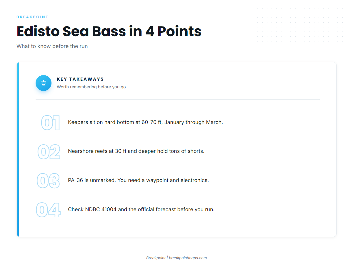 FAQ (Black sea bass fishing out of Edisto Beach)