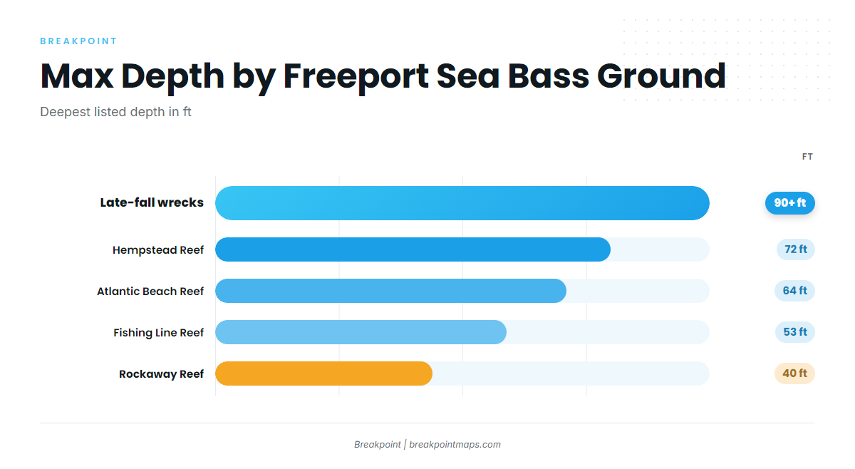 Where Freeport boats run for sea bass