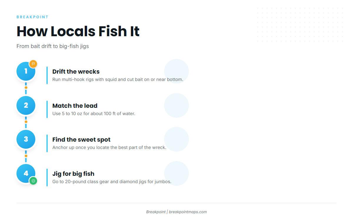 How sea bass are fished here