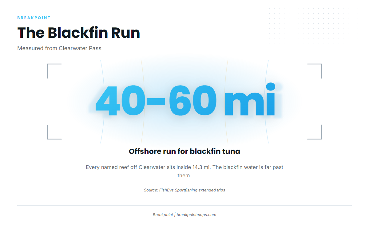 How far boats run from Clearwater Pass