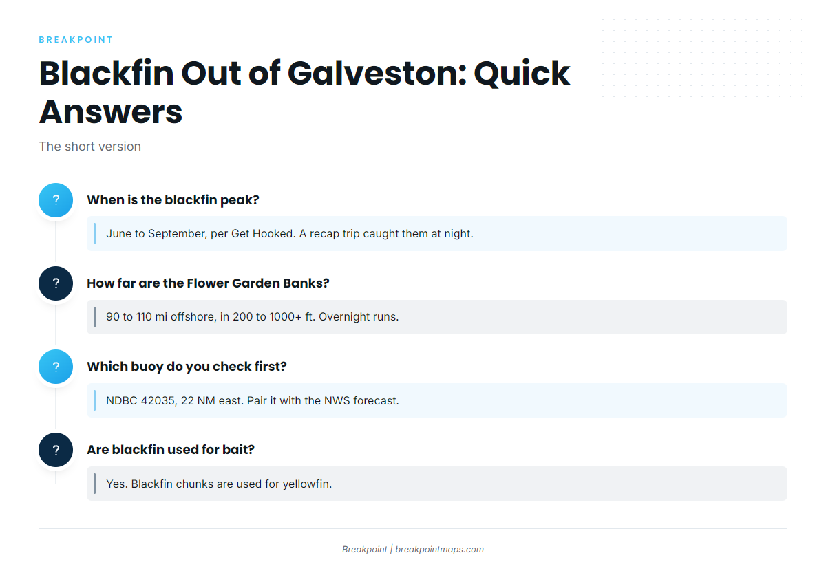 FAQ about blackfin tuna out of Galveston