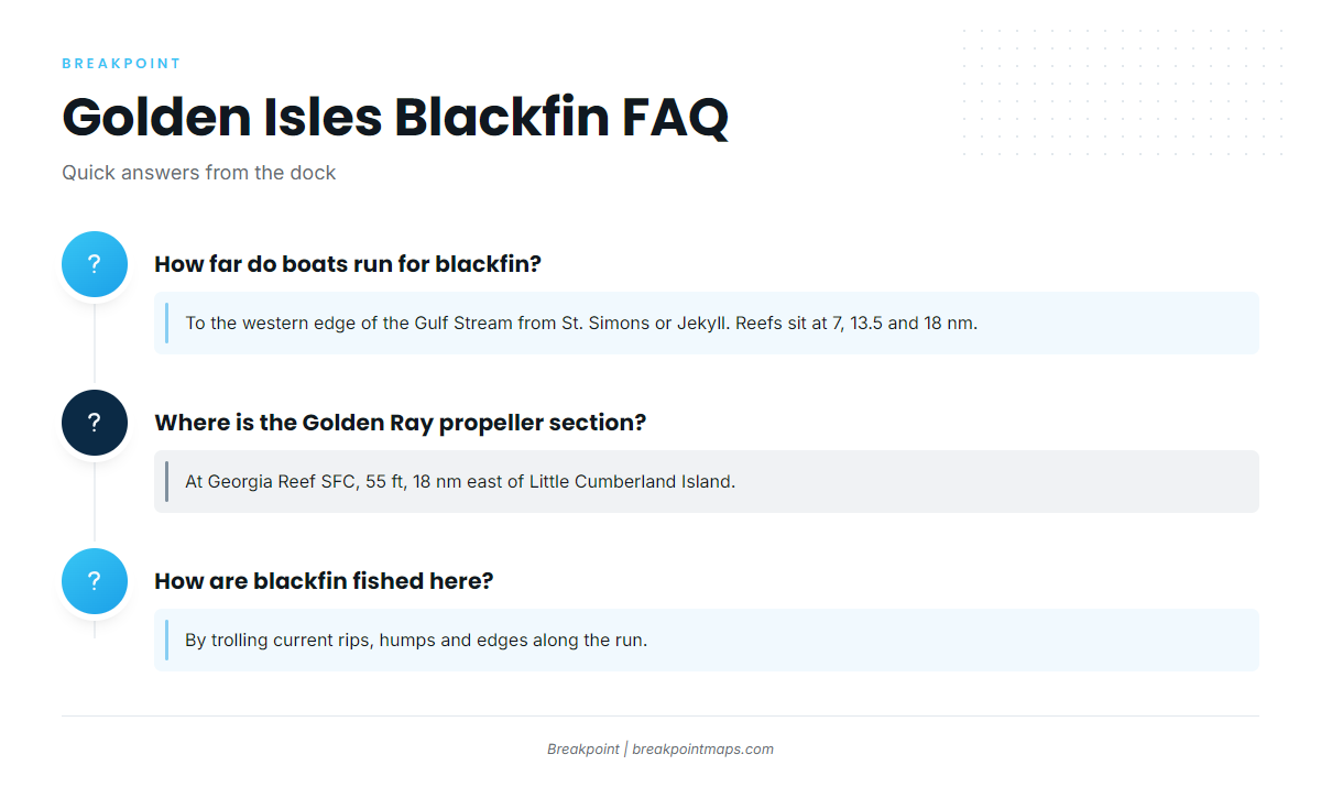 FAQ about blackfin out of the Golden Isles