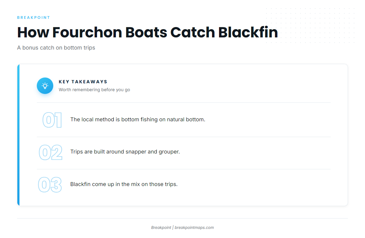 How blackfin are fished from Fourchon