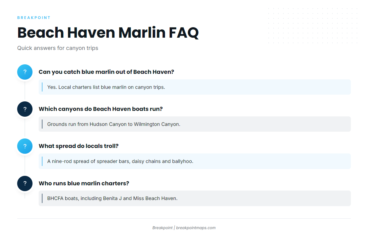FAQ (Blue marlin fishing out of Beach Haven)