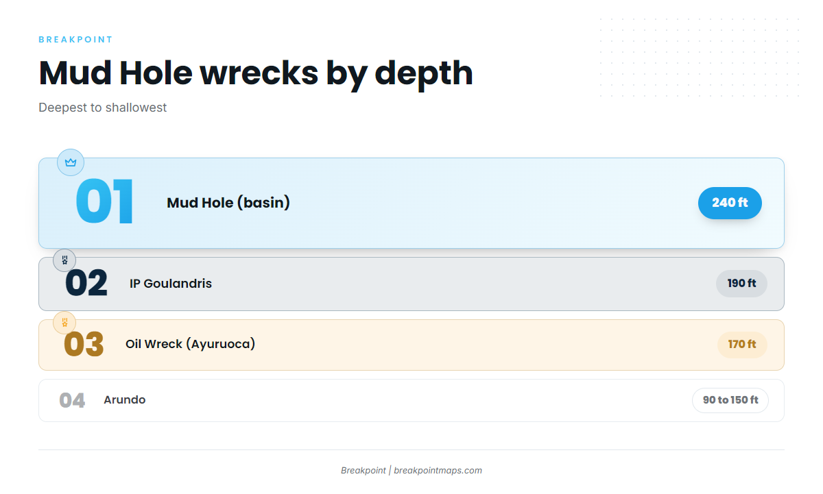 The Mud Hole and its wrecks