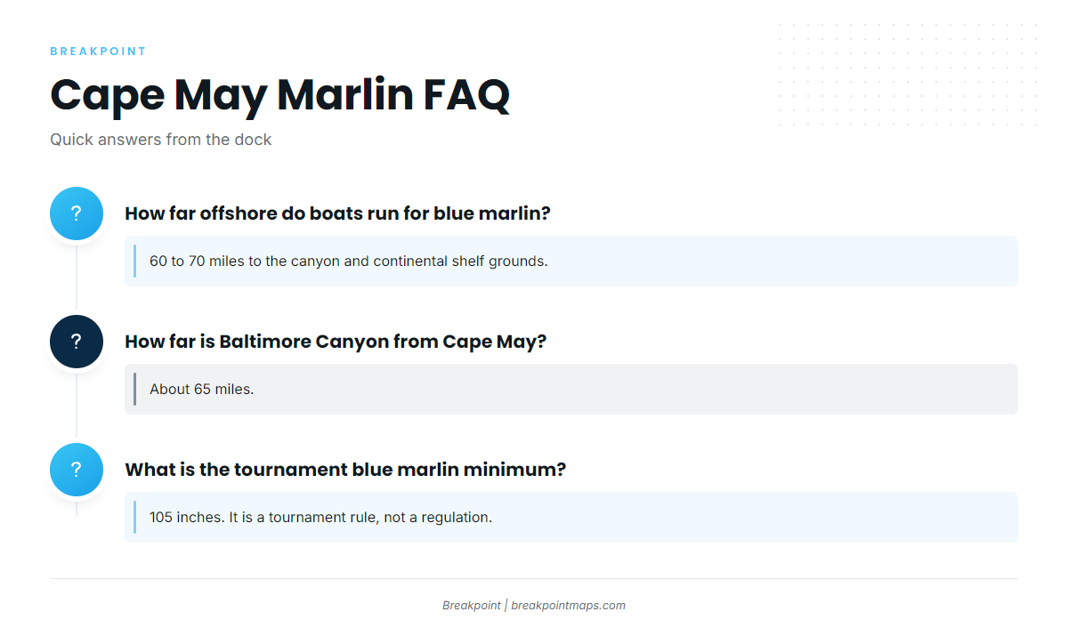 FAQ about blue marlin fishing out of Cape May