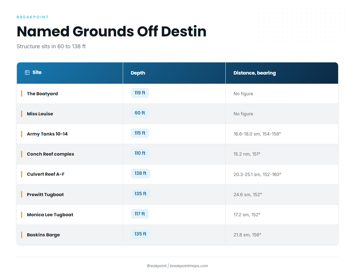 Named grounds and structure near Destin