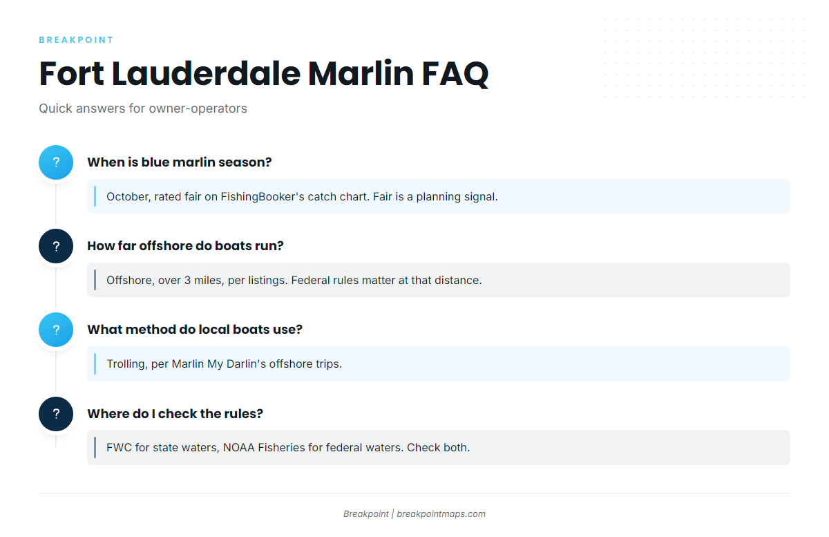 FAQ about blue marlin fishing out of Fort Lauderdale