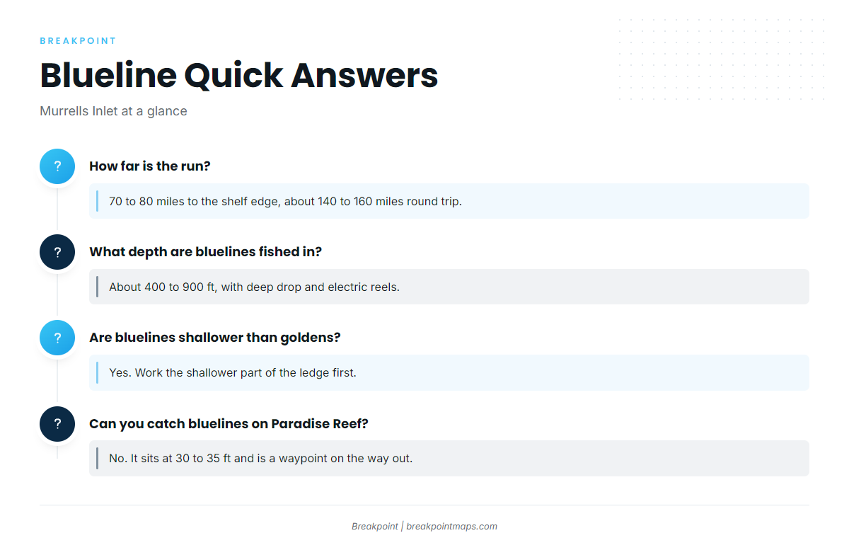 FAQ about blueline tilefish out of Murrells Inlet