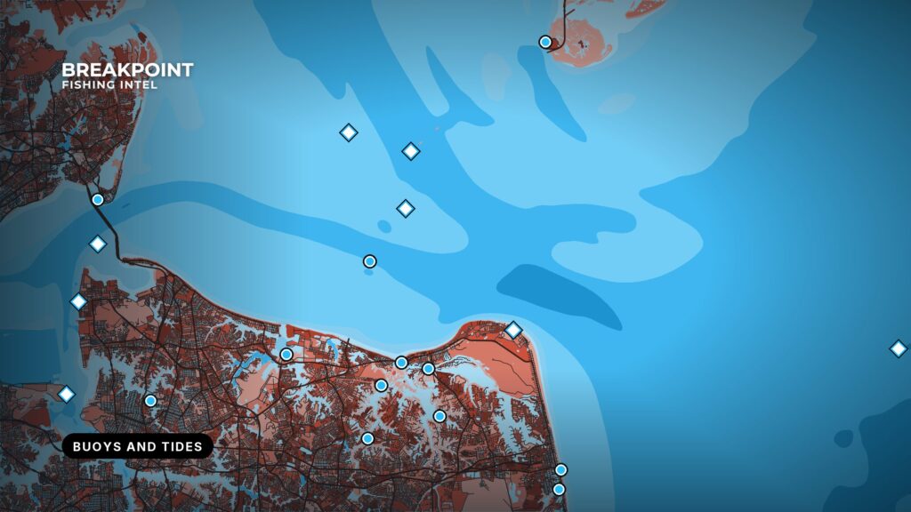 Buoy and Tide Stations on the Breakpoint Map