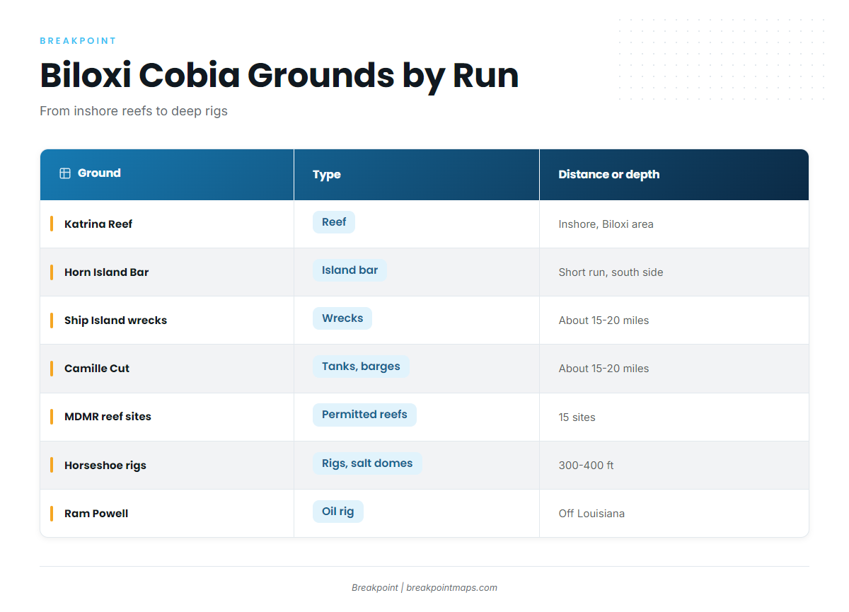Grounds and structure that hold cobia