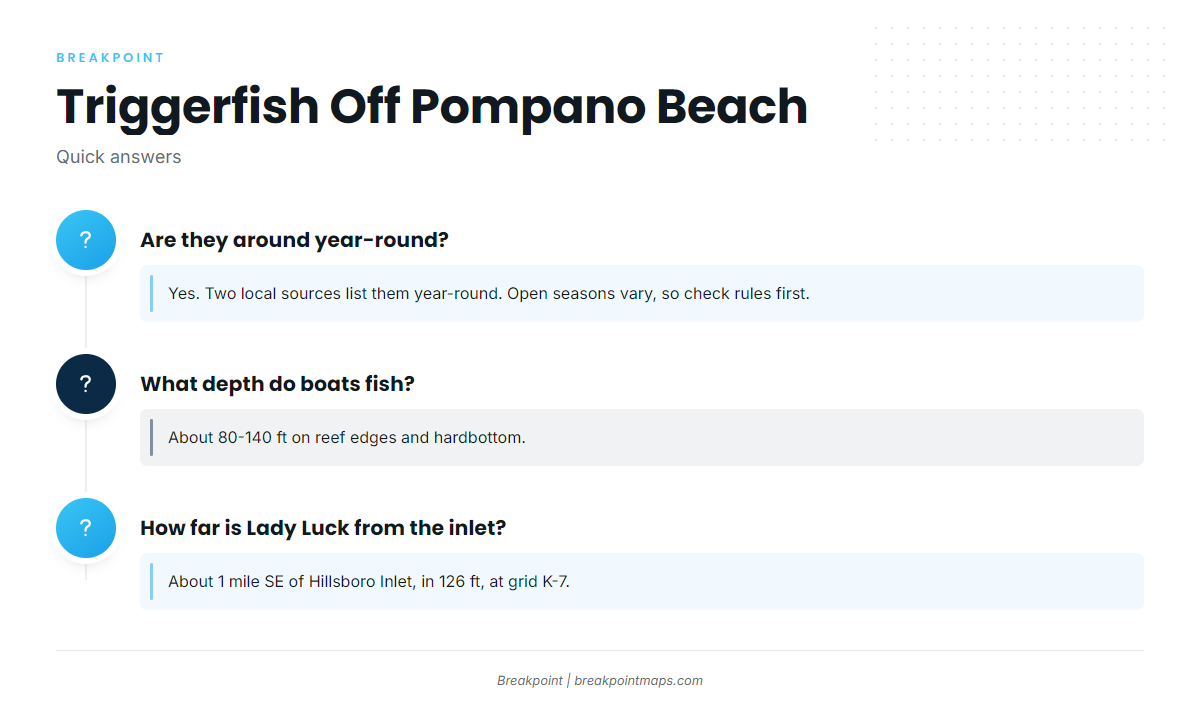 FAQ (Gray triggerfish fishing out of Pompano Beach)