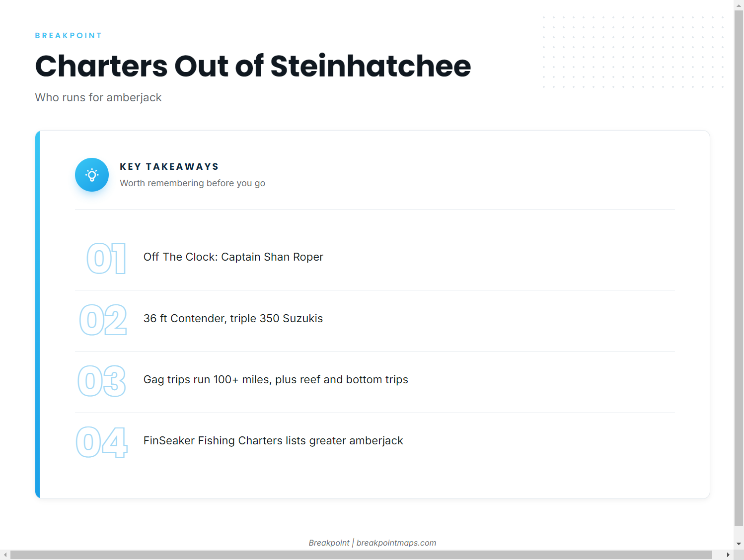 Who fishes for them out of Steinhatchee