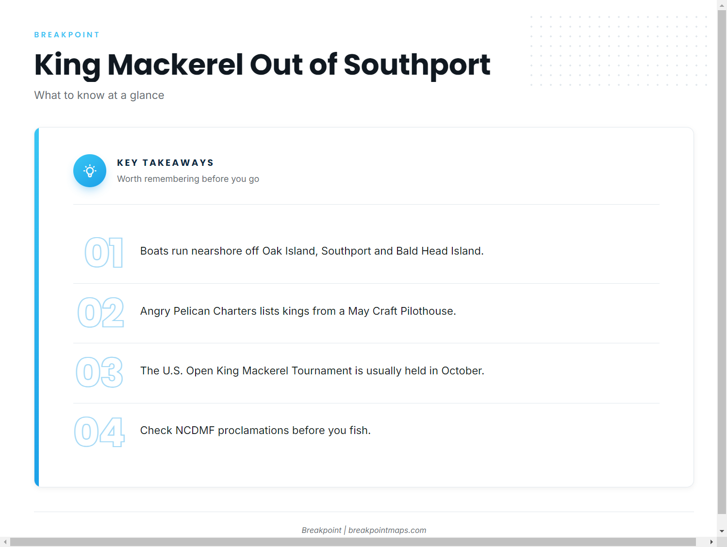 Who fishes king mackerel out of Southport