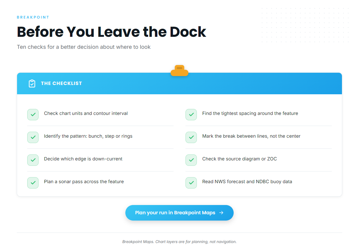 Before you leave the dock