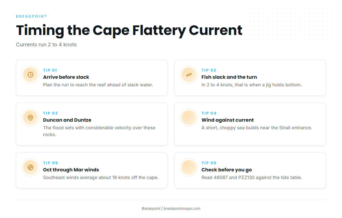 Current and Tide Timing at Cape Flattery