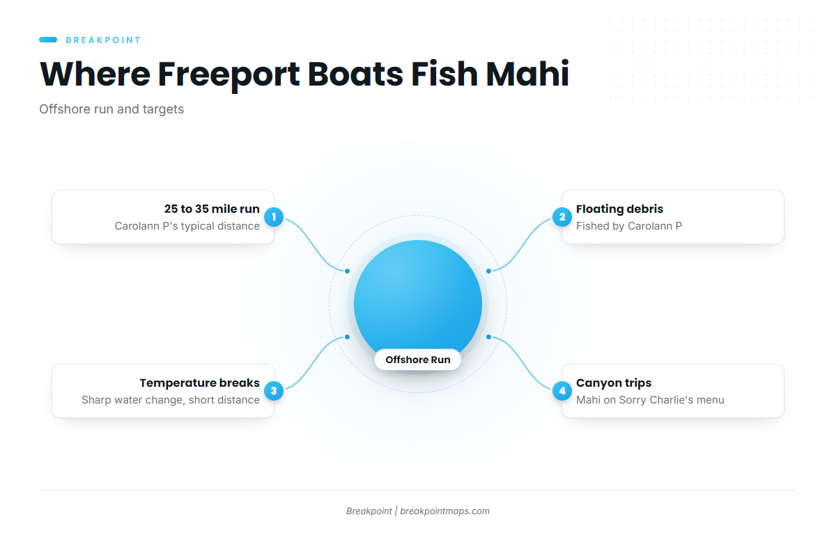 Where boats run for mahi