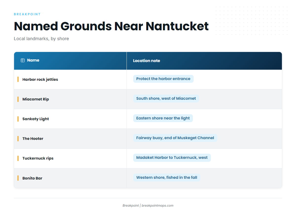 Named grounds and structure near Nantucket
