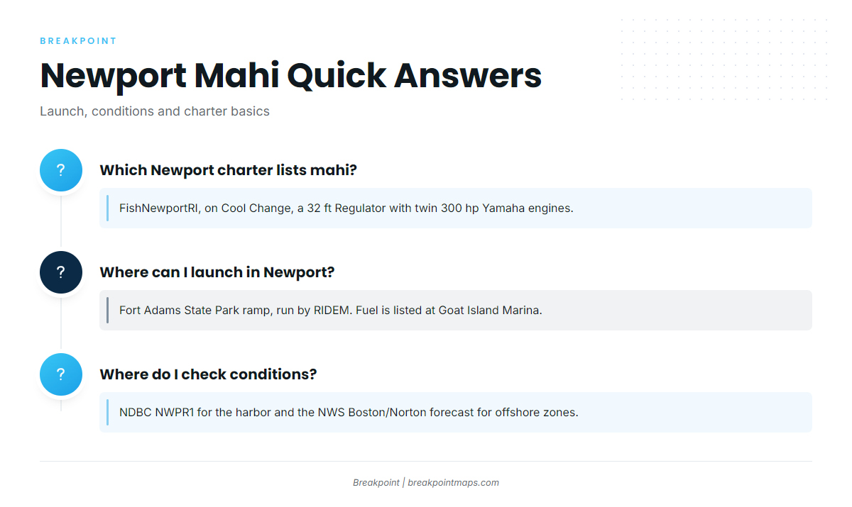 FAQ about mahi-mahi fishing out of Newport