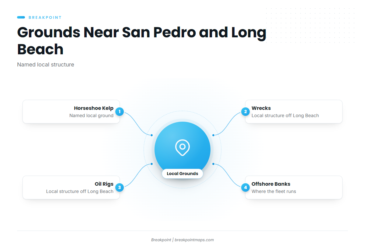 Grounds and structure (Pacific bluefin tuna fishing out of San Pedro and Long Beach)
