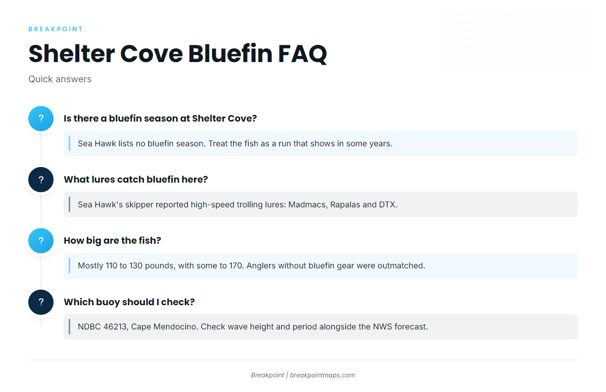 FAQ About Shelter Cove Bluefin
