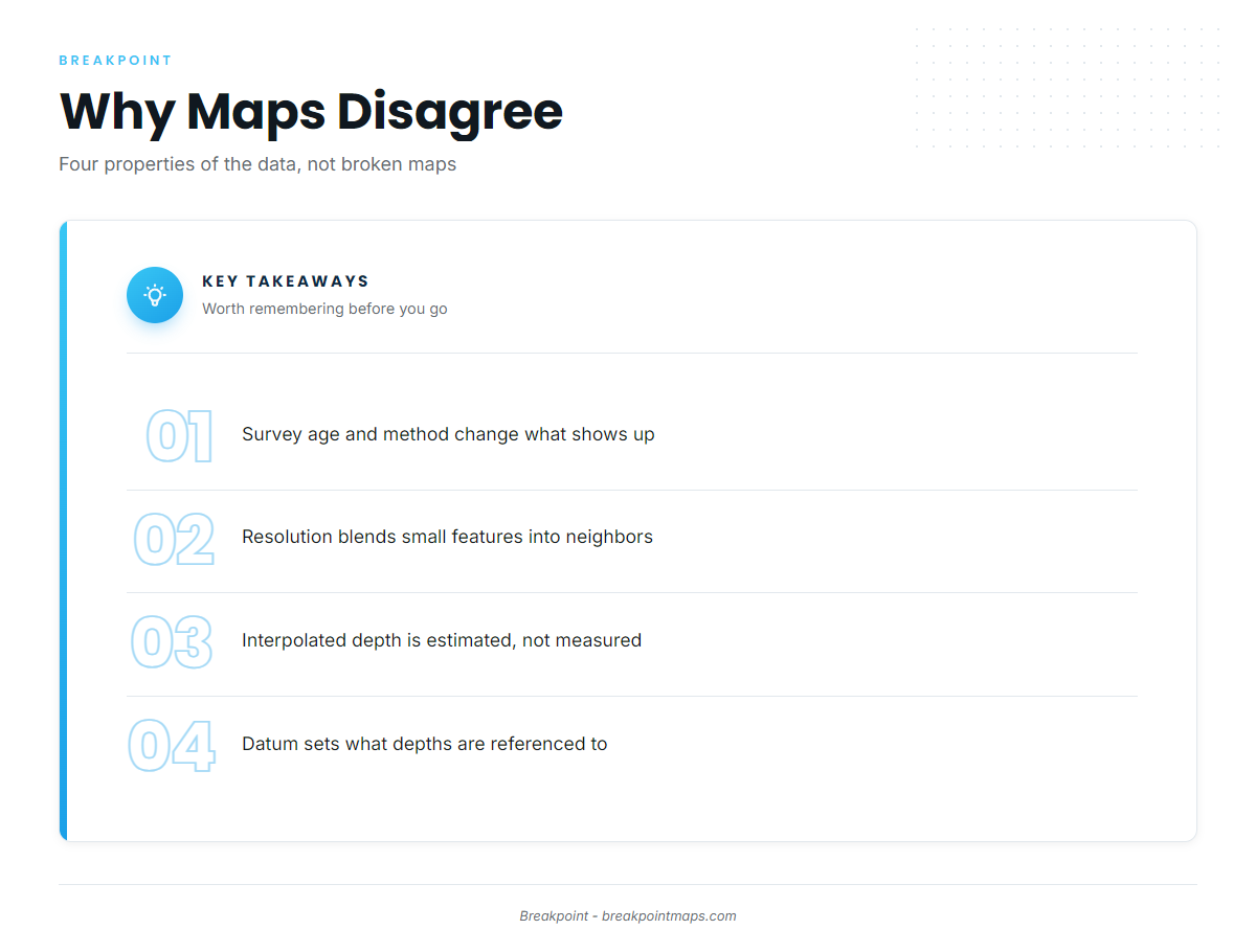 Why Two Maps of the Same Bottom Disagree