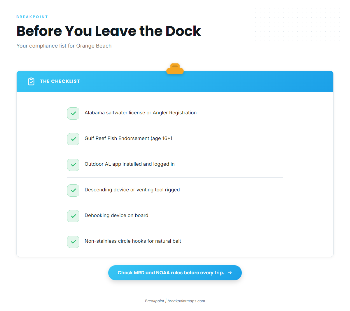 Before you leave the dock