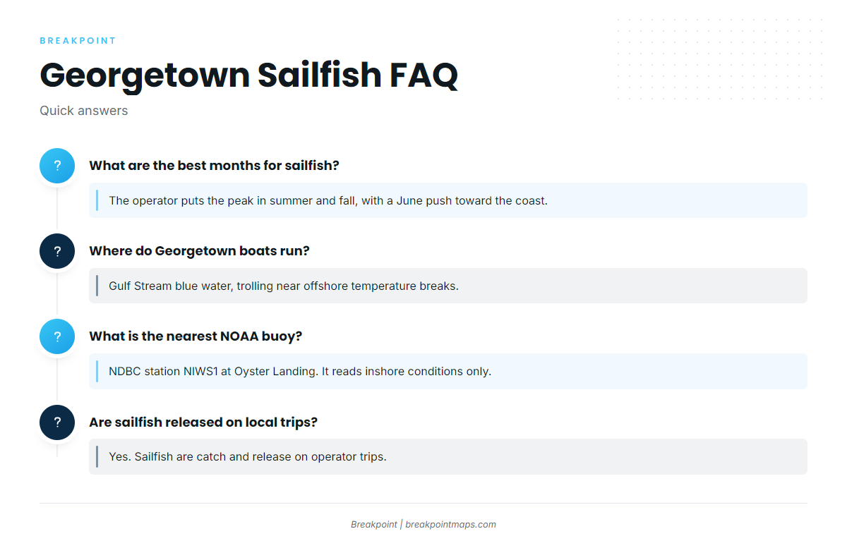 FAQ about sailfish fishing out of Georgetown