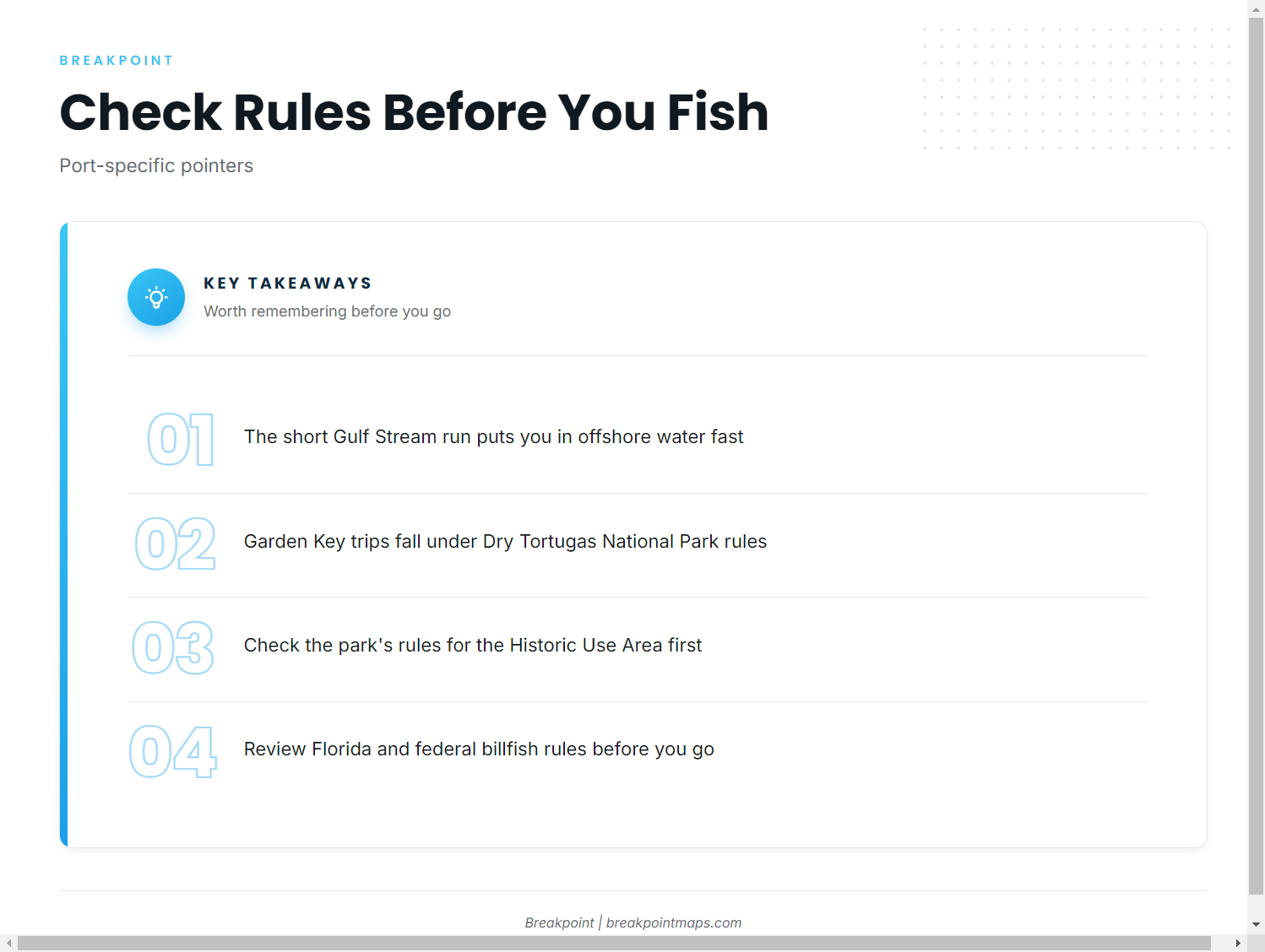 Regulations for sailfish fishing out of Key West
