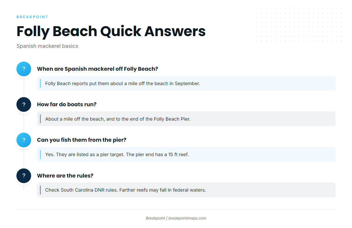 FAQ about Spanish mackerel off Folly Beach