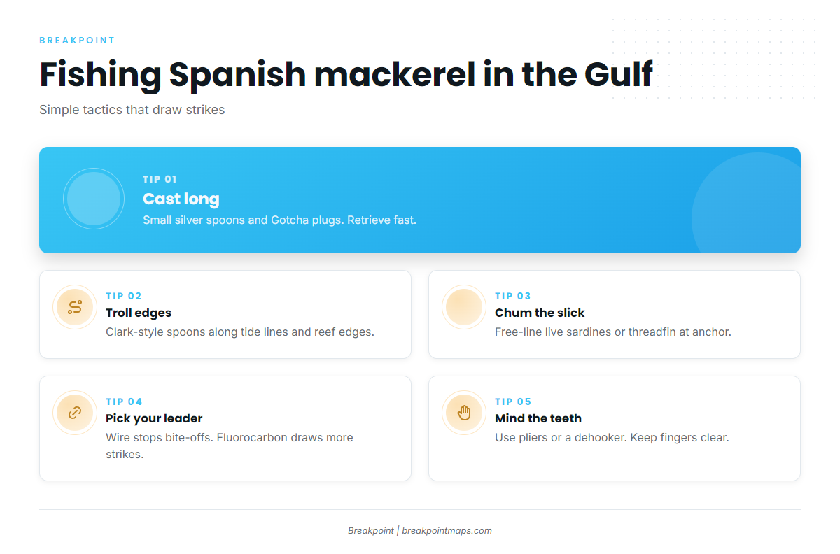 How anglers fish for Spanish mackerel in the Gulf