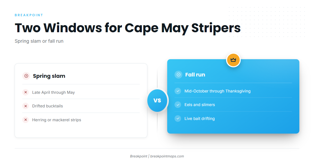 When striped bass are off Cape May