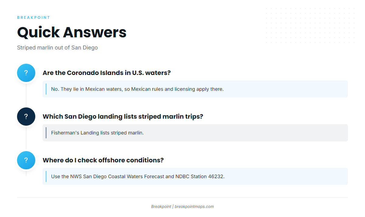 FAQ: striped marlin fishing out of San Diego