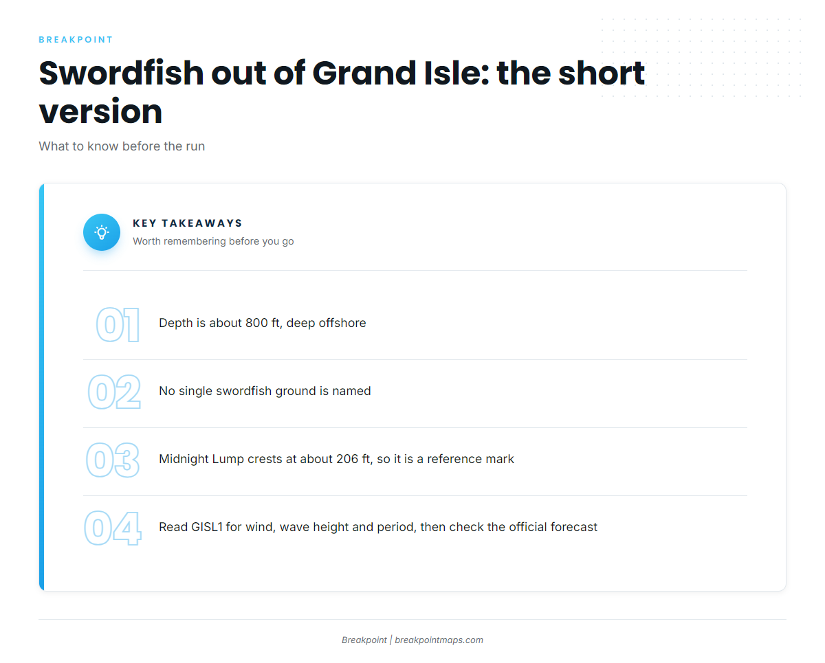FAQ: swordfish fishing out of Grand Isle