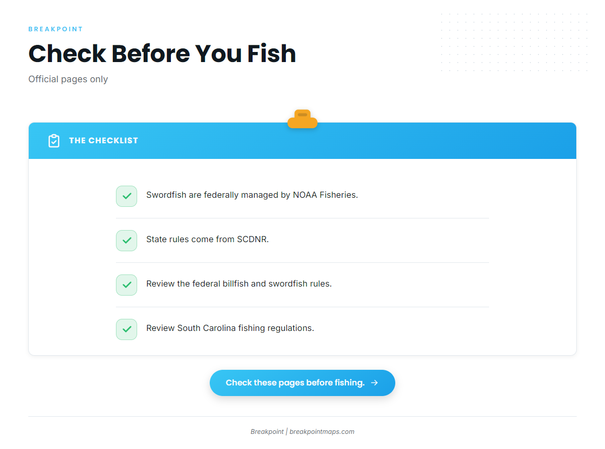 Regulations for swordfish trips from Little River
