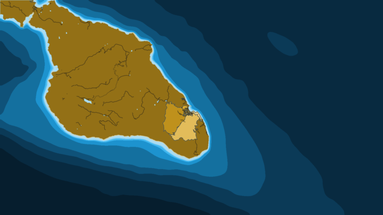 Illustration of Avalon, catalina’s town harbor, long tied to marlin and island tournament fishing.