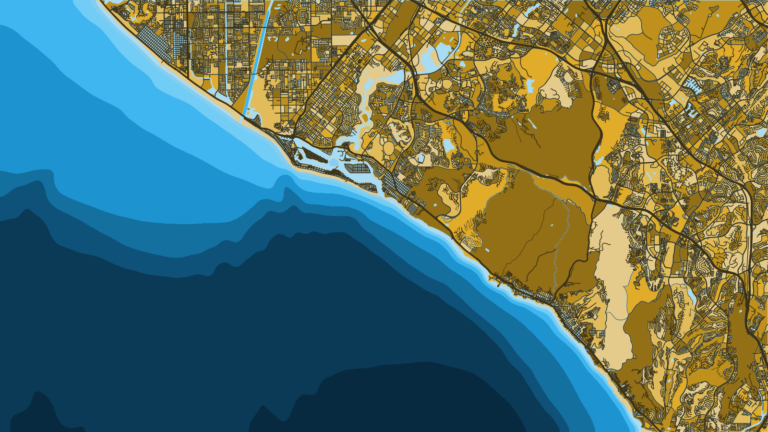 Illustration of Newport Beach, Orange County landings for local and offshore trips.