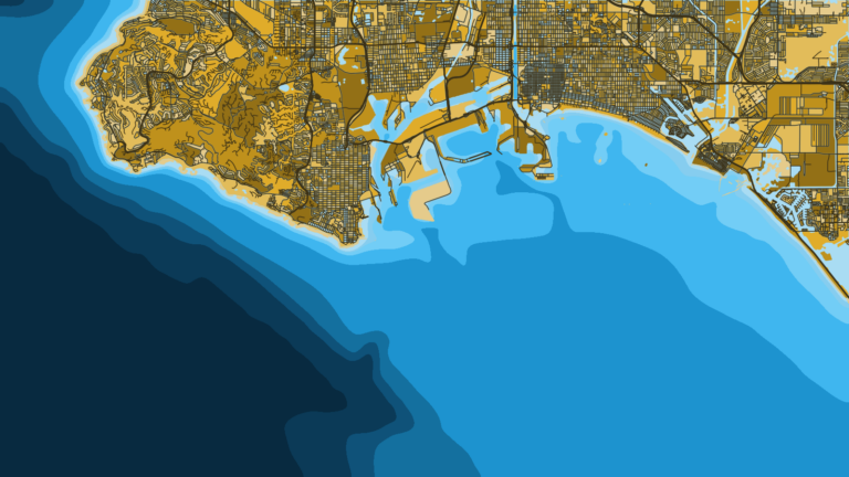 Illustration of San Pedro and Long Beach, the largest harbor complex, with short offshore runs and Catalina crossings.