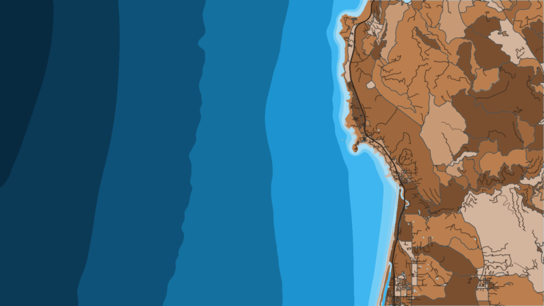 Illustration of Trinidad, A small harbor for rockfish and lingcod, near the Reading Rock conservation area.