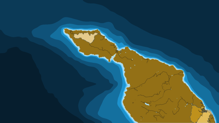 Illustration of Two Harbors, the island’s west-end anchorage for yellowtail and white seabass.