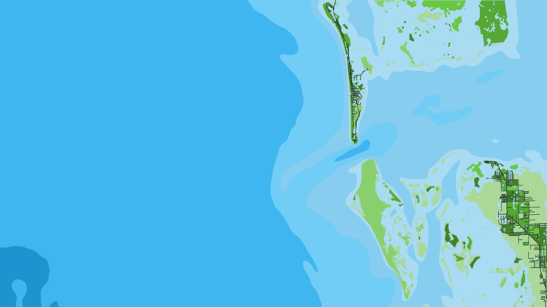 Illustration of Boca Grande, pass access with nearshore structure.