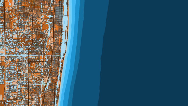 Illustration of Boynton Beach, inlet access to the reef and the Gulf Stream.