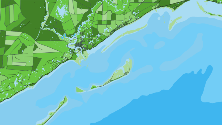 Illustration of Carrabelle, eastern end of the Panhandle and a bottom-fishing port.