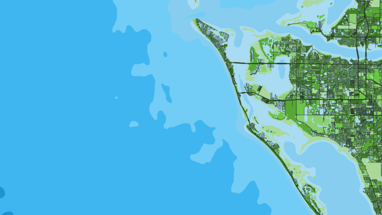Illustration of Cortez, working fishing village at the south end of the bay.