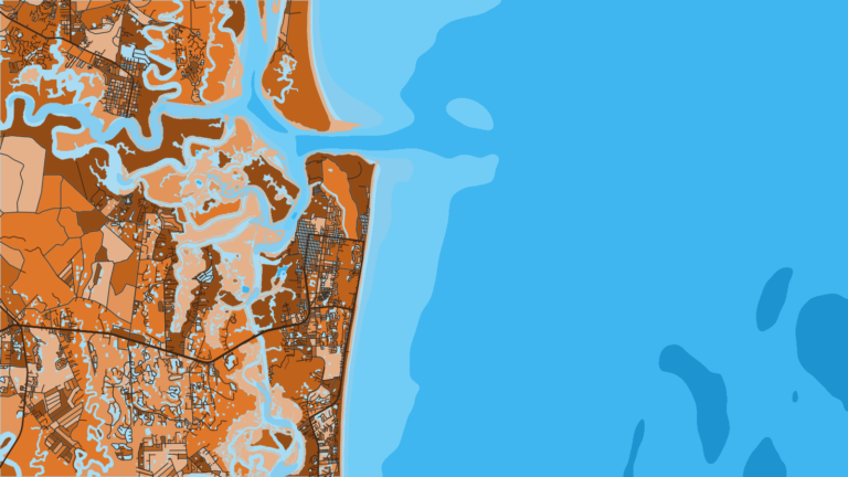 Illustration of Fernandina Beach, northern end of the coast.