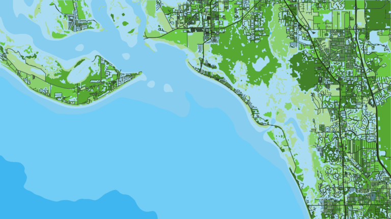 Illustration of Fort Myers Beach, charter fleet with a long run to deep bottom.