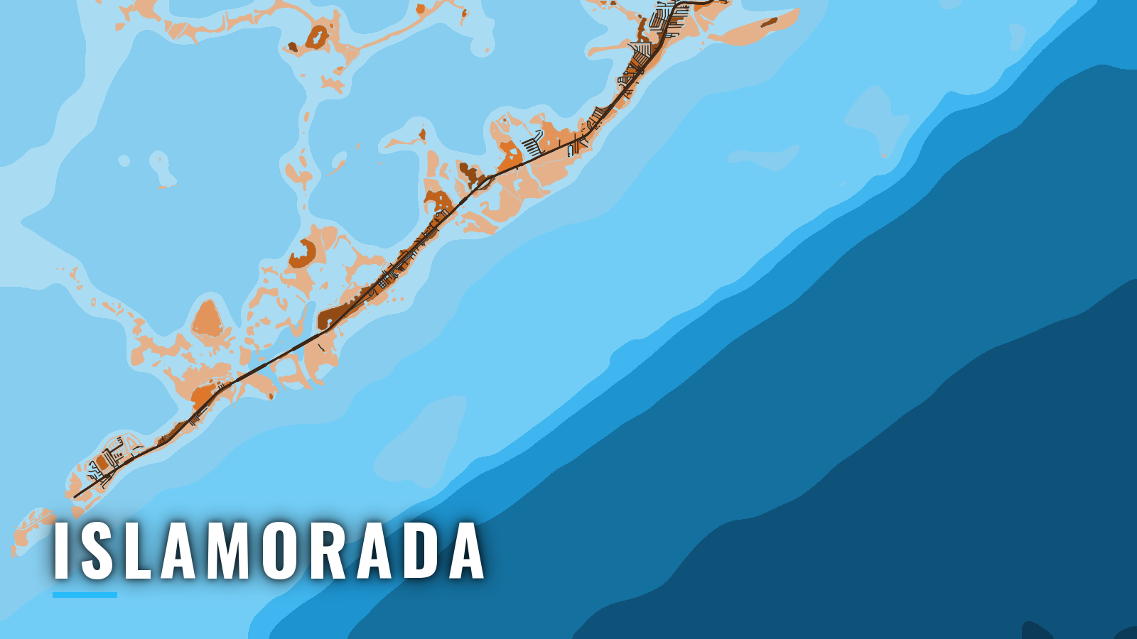Stylized map of Islamorada, Florida, labelled with the port name (not for navigation)