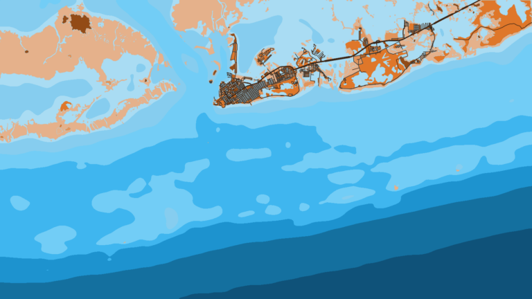Illustration of Key West, sailfish, tuna and wrecks.
